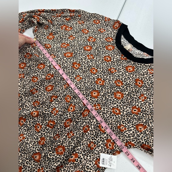 NWT Uncle Frank Floral Leopard Print Tunic Shift Dress Babydoll Boho M/L - Picture 6 of 11